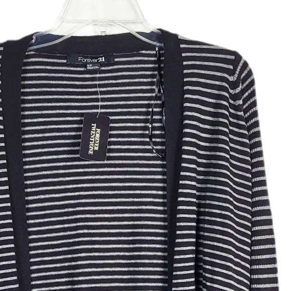 FOREVER 21 striped open front cardigan - Picture 2 of 4